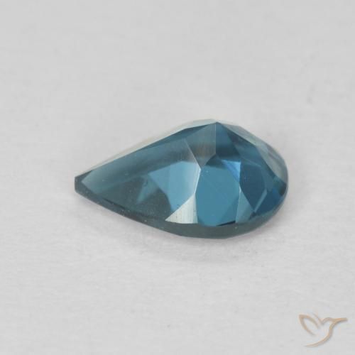 Topazio Blu London naturale da 0.74 ct, Forma a pera, VVS-VS