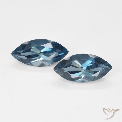 0.98ctw Naturale Blu London Topazio, Taglio marquise, VS