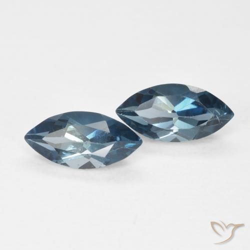 Gemme di Topazio Blu London naturale da 0.98 ct, Taglio marquise, VS