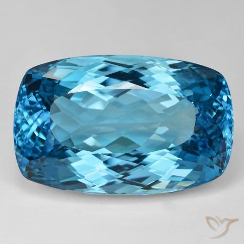 Topazio Blu svizzero naturale da 120.92 ct, Cuscino, IF