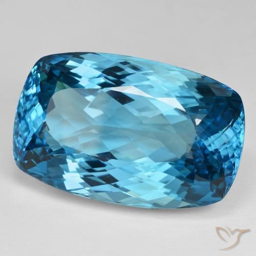 Topazio Blu svizzero naturale da 120.92 ct, Cuscino, IF