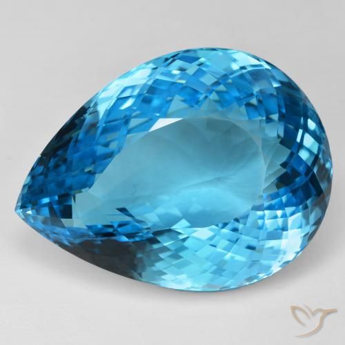 Topazio Blu svizzero naturale da 155.42 ct, Forma a pera, IF