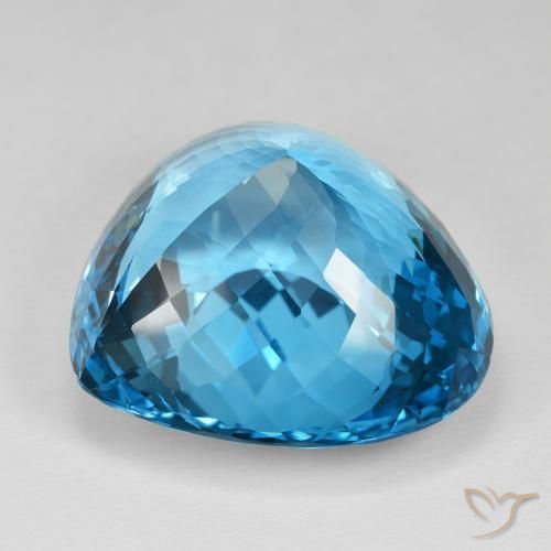 Topazio Blu svizzero naturale da 126.78 ct, Cuore, IF