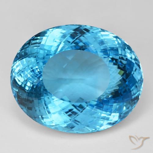 137.38ct Naturale Blu svizzero Topazio, Ovale, IF