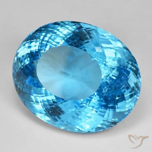 Topazio Blu svizzero naturale da 137.38 ct, Ovale, IF