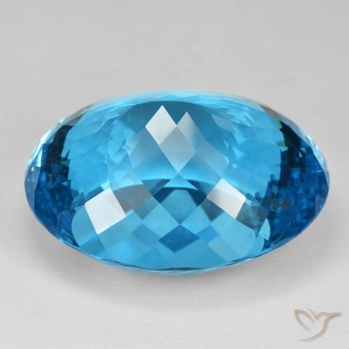 Topazio Blu svizzero naturale da 137.38 ct, Ovale, IF