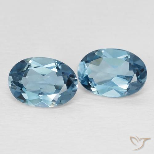 Gemme di Topazio Blu London naturale da 2.04 ct, Ovale, VVS-VS