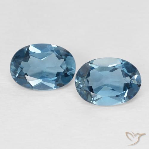 1.79ctw Naturale Blu London Topazio, Ovale, VVS-VS
