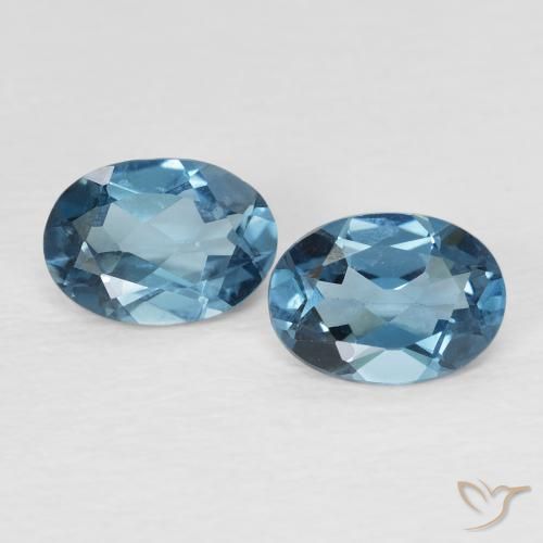 1.77ctw Naturale Blu London Topazio, Ovale, VVS-VS