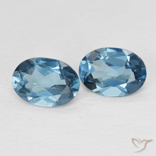 Gemme di Topazio Blu London naturale da 1.77 ct, Ovale, VVS-VS