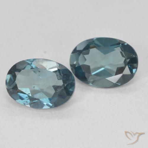 Gemme di Topazio Blu London naturale da 1.95 ct, Ovale, VS