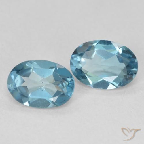 Gemme di Topazio Blu London naturale da 1.76 ct, Ovale, VS
