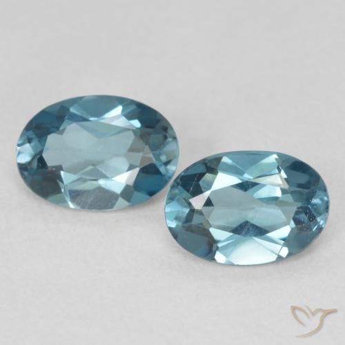 Gemme di Topazio Blu London naturale da 1.83 ct, Ovale, VS