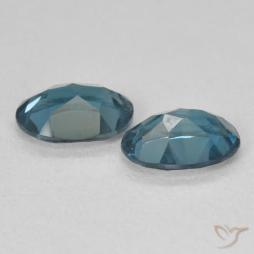 Gemme di Topazio Blu London naturale da 1.85 ct, Ovale, VS