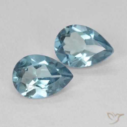 Gemme di Topazio Blu svizzero naturale da 1.83 ct, Forma a pera, VS