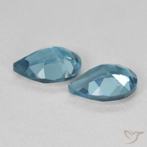Gemme di Topazio Blu svizzero naturale da 1.83 ct, Forma a pera, VS