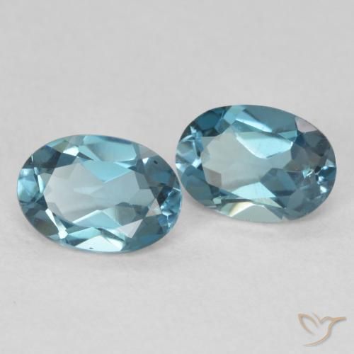 Gemme di Topazio Blu London naturale da 1.79 ct, Ovale, VS