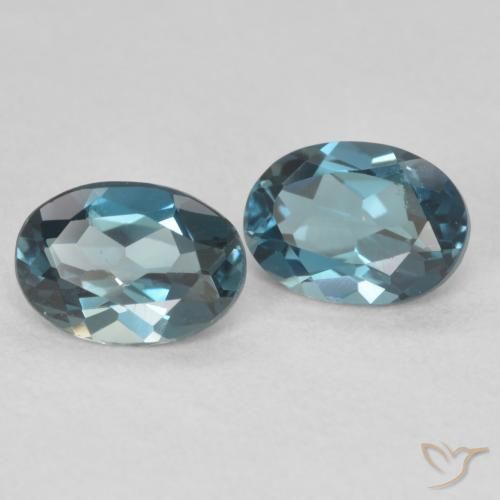Gemme di Topazio Blu London naturale da 1.85 ct, Ovale, VS