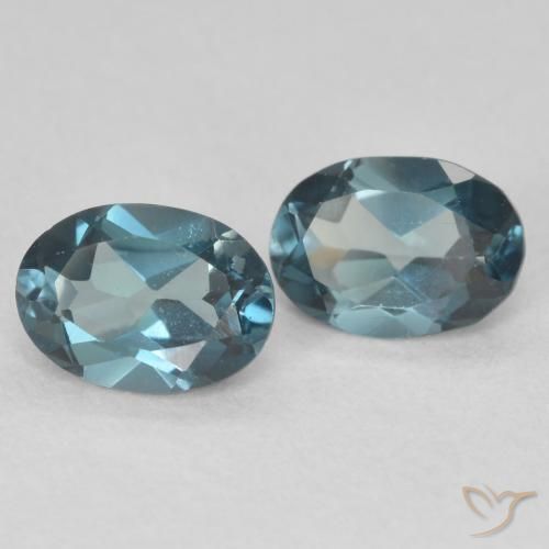 Gemme di Topazio Blu London naturale da 2.07 ct, Ovale, VS