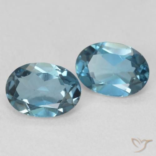 Gemme di Topazio Blu London naturale da 2.00 ct, Ovale, VS