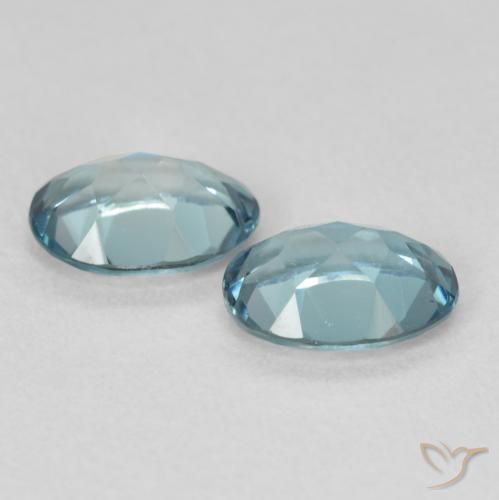 Gemme di Topazio Blu London naturale da 1.90 ct, Ovale, VS