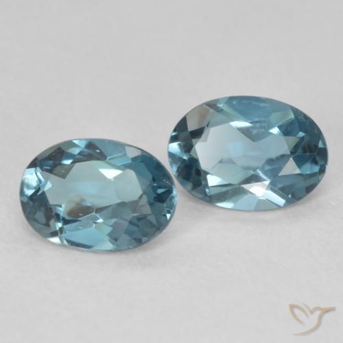 Gemme di Topazio Blu London naturale da 1.83 ct, Ovale, VS