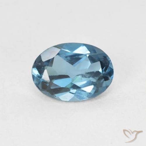 Topazio Blu London naturale da 1.06 ct, Ovale, VVS-VS