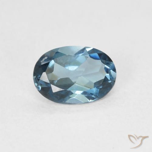 0.93ct Naturale Blu London Topazio, Ovale, VVS-VS