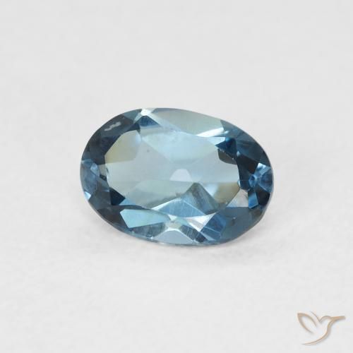 Topazio Blu London naturale da 0.93 ct, Ovale, VVS-VS