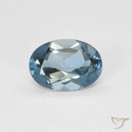 0.97ct Naturale Blu London Topazio, Ovale, VVS-VS