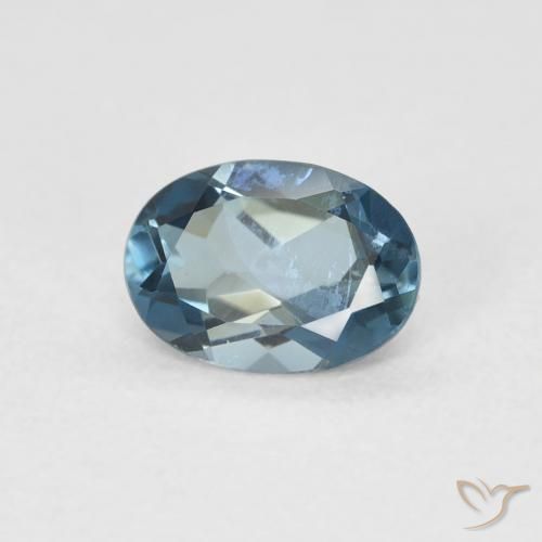 Topazio Blu London naturale da 0.97 ct, Ovale, VVS-VS
