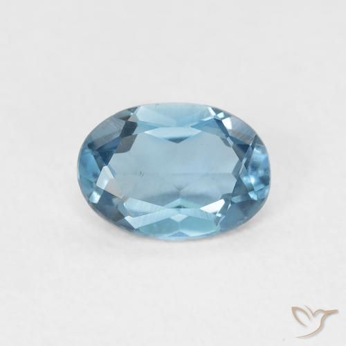 0.89ct Naturale Blu London Topazio, Ovale, VVS-VS