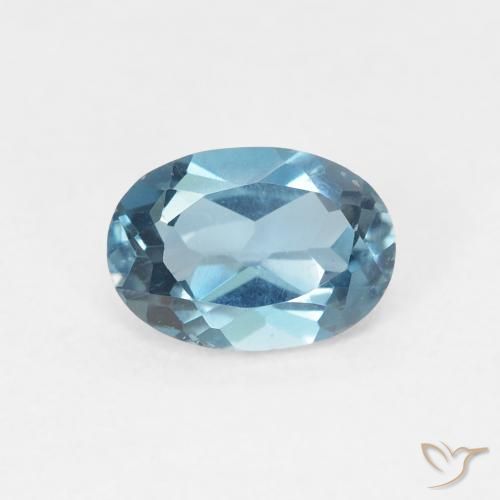 1.03ct Naturale Blu London Topazio, Ovale, VVS