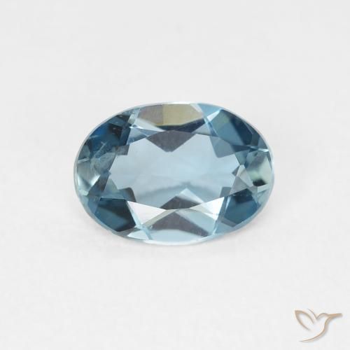 0.78ct Naturale Blu London Topazio, Ovale, VVS