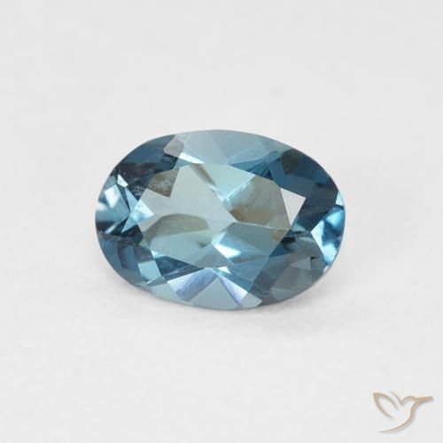 Topazio Blu London naturale da 0.91 ct, Ovale, VVS