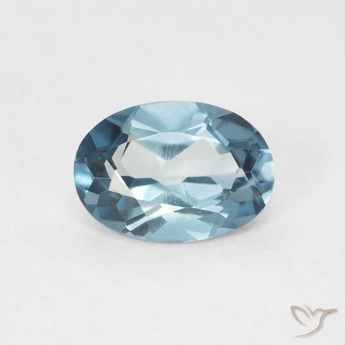 0.97ct Naturale Blu London Topazio, Ovale, VVS
