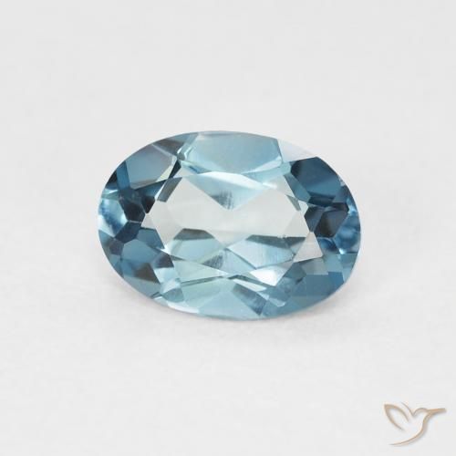 Topazio Blu London naturale da 0.97 ct, Ovale, VVS
