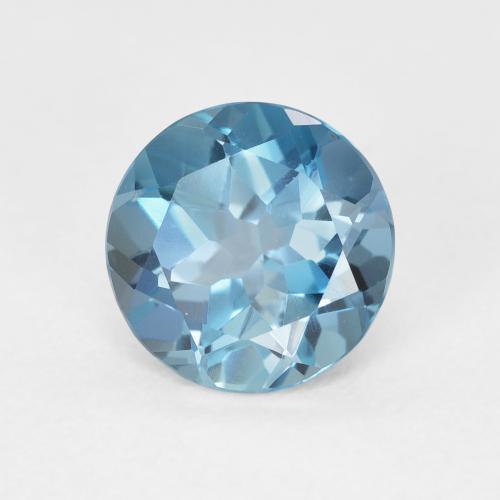 Topazio Blu London naturale da 2.24 ct, Rotondo, VVS