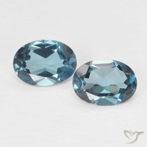 1.73ctw Naturale Blu London Topazio, Ovale, VVS-VS