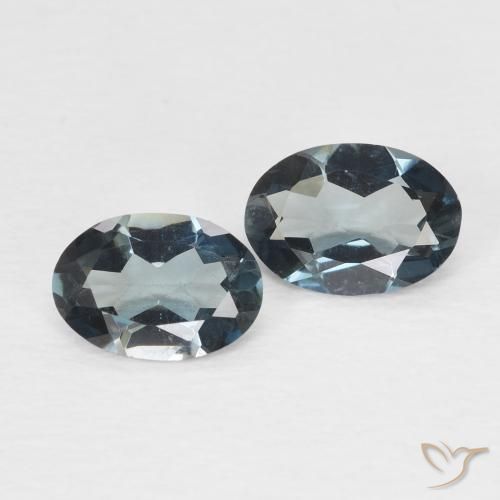Gemme di Topazio Blu London naturale da 1.44 ct, Ovale, VVS