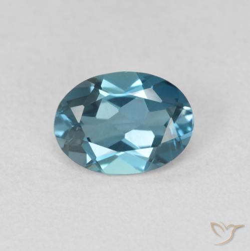 0.98ct Naturale Blu London Topazio, Ovale, VVS