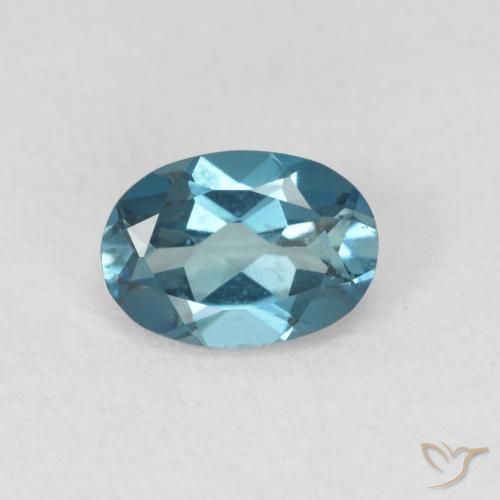 0.99ct Naturale Blu London Topazio, Ovale, VVS