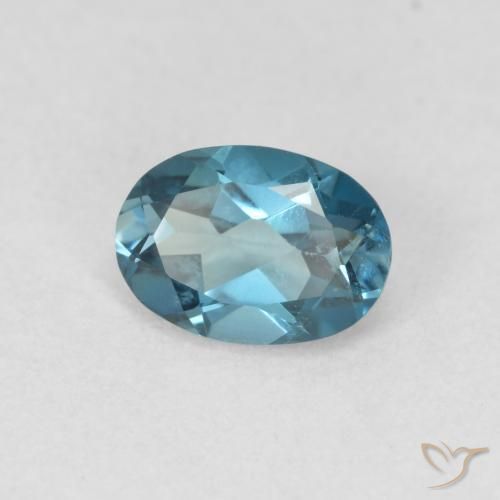 Topazio Blu London naturale da 0.99 ct, Ovale, VVS