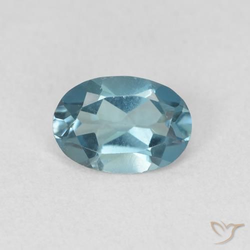 0.91ct Naturale Blu London Topazio, Ovale, VVS