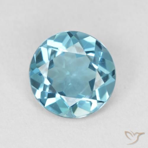 1.91ct Naturale Blu London Topazio, Rotondo, VVS