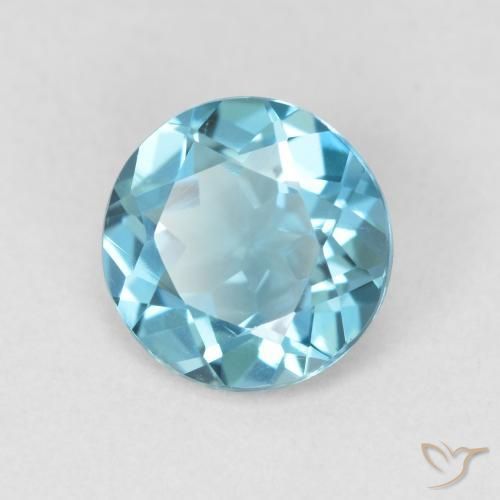 Topazio Blu London naturale da 1.91 ct, Rotondo, VVS