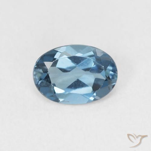 Topazio Blu London naturale da 0.97 ct, Ovale, VVS-VS