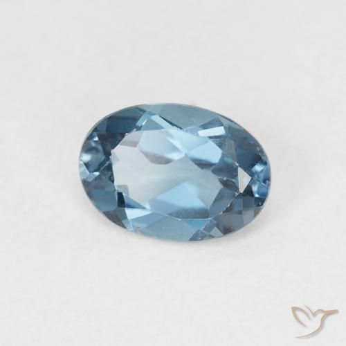 Topazio Blu London naturale da 0.97 ct, Ovale, VVS-VS