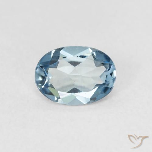 0.83ct Naturale Blu London Topazio, Ovale, VVS-VS