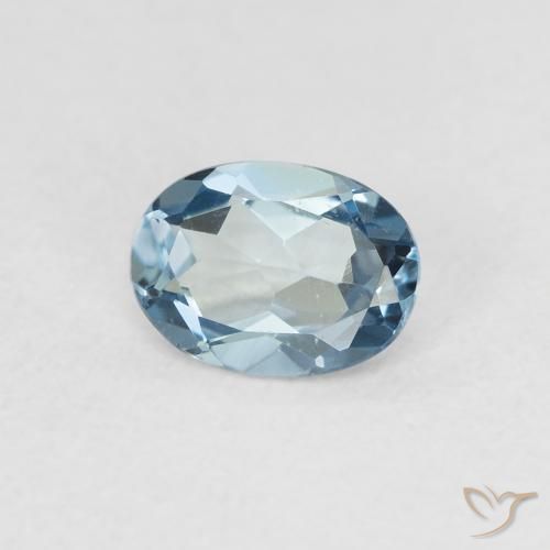 Topazio Blu London naturale da 0.83 ct, Ovale, VVS-VS